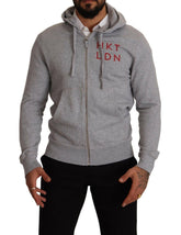 Hackett Gray Full Zip Hooded Cotton Sweatshirt Sweater -   -  Hackett.